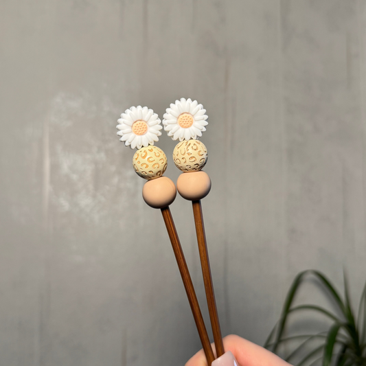 Amigurumi-Stick | Blume weiß | 4,5mm