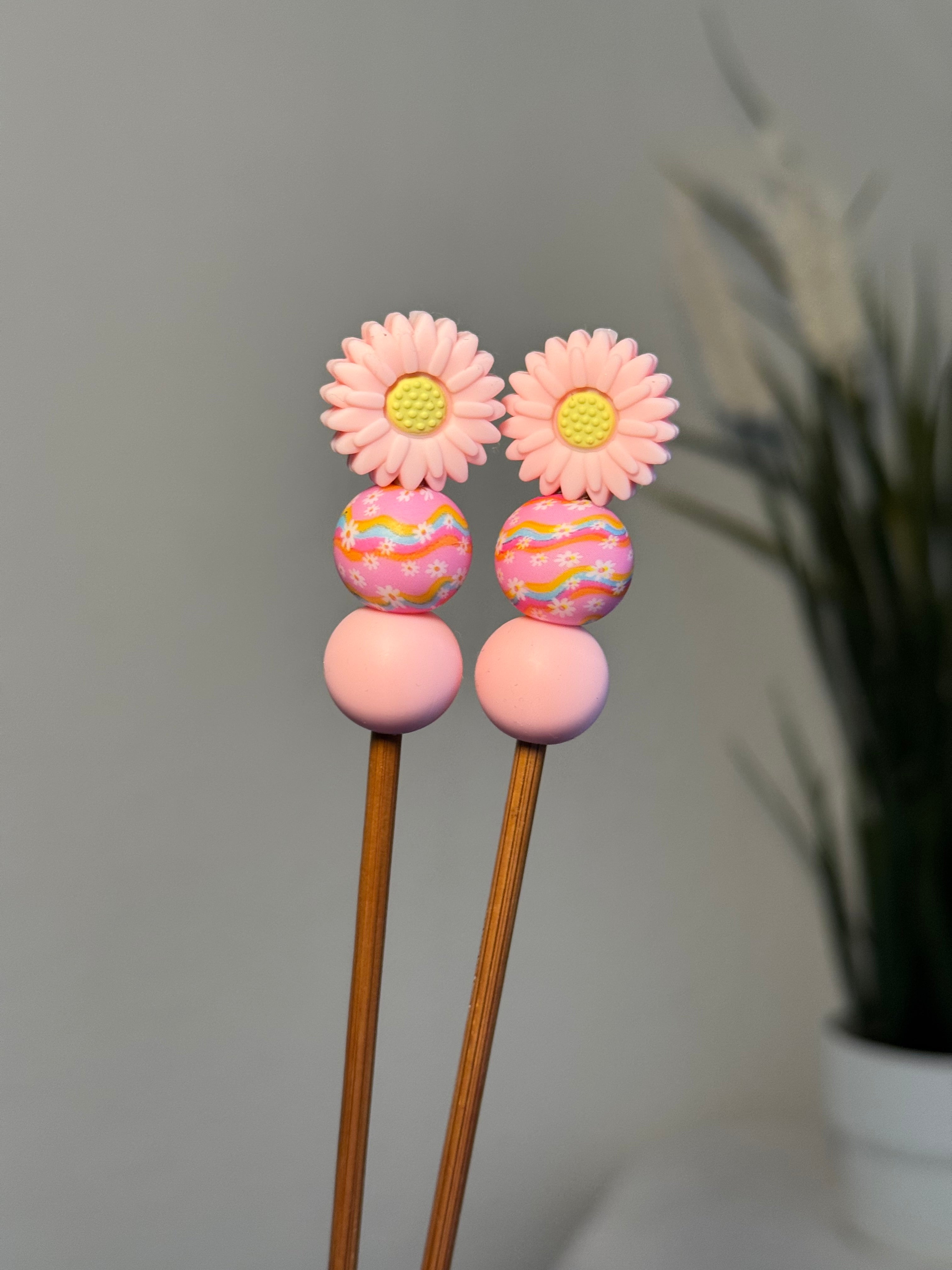 Amigurumi-Stick | rosa Blume | 3,5mm